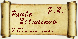Pavle Miladinov vizit kartica